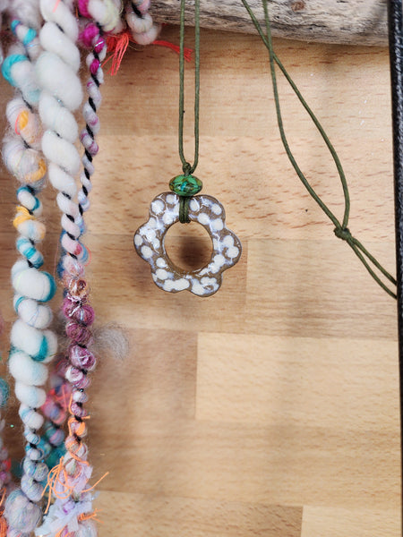 Flower Pendant with Mosaic Turquoise