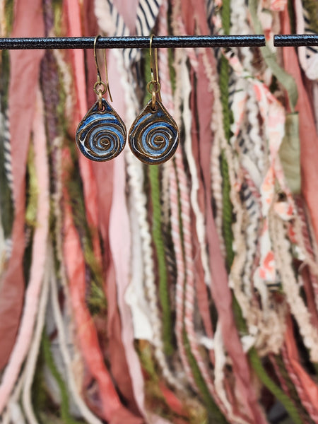 Ocean Blue Spiral Earrings