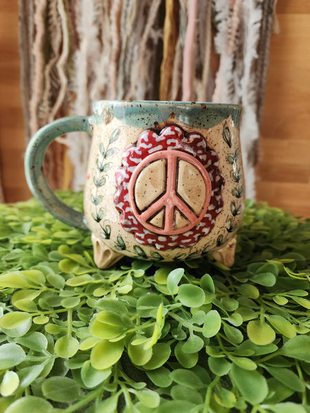 Mushroom Flower Peace Sign Hippie Soul