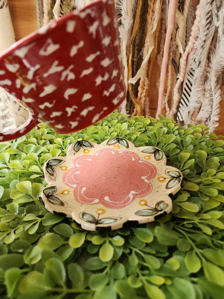 Whimsical Mushroom Teapot, Teacup, Saucer and Mushroom Spoon.